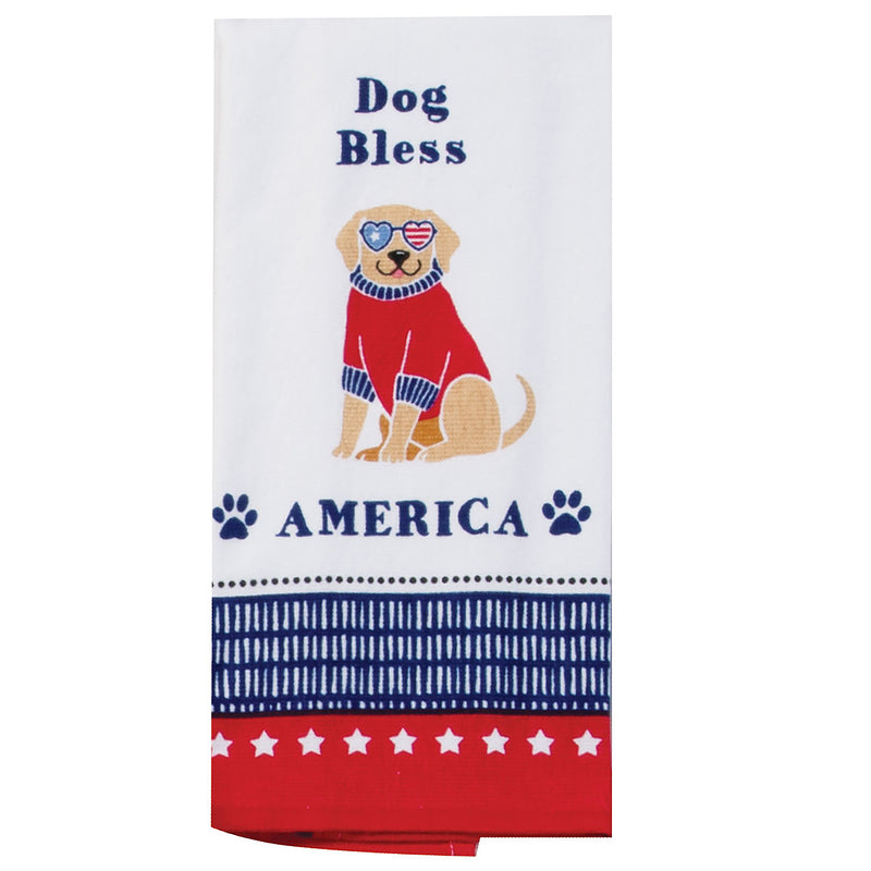 Kay Dee Designs Patriotic Pups Dog Bless America Terry Kitchen Towel