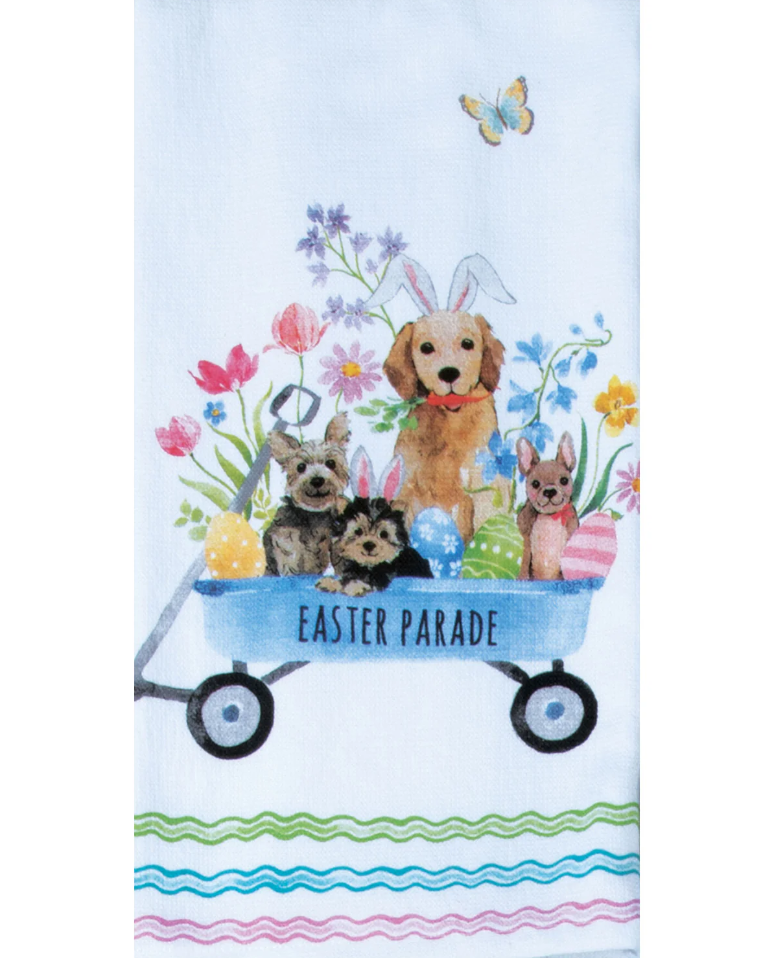 Kay Dee Designs Easter Parade Pups Dual Purpose Terry Kitchen Towel