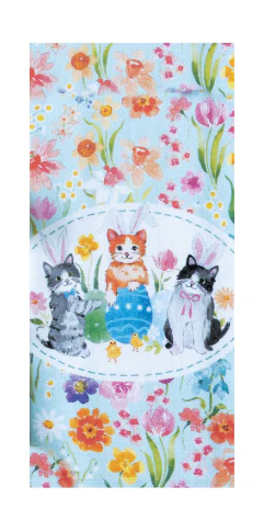 Kay Dee Designs Easter Floral Kitties Dual Purpose Terry Kitchen Towel