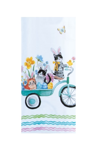 Kay Dee Designs Easter Bike Kitties Dual Purpose Terry Kitchen Towel