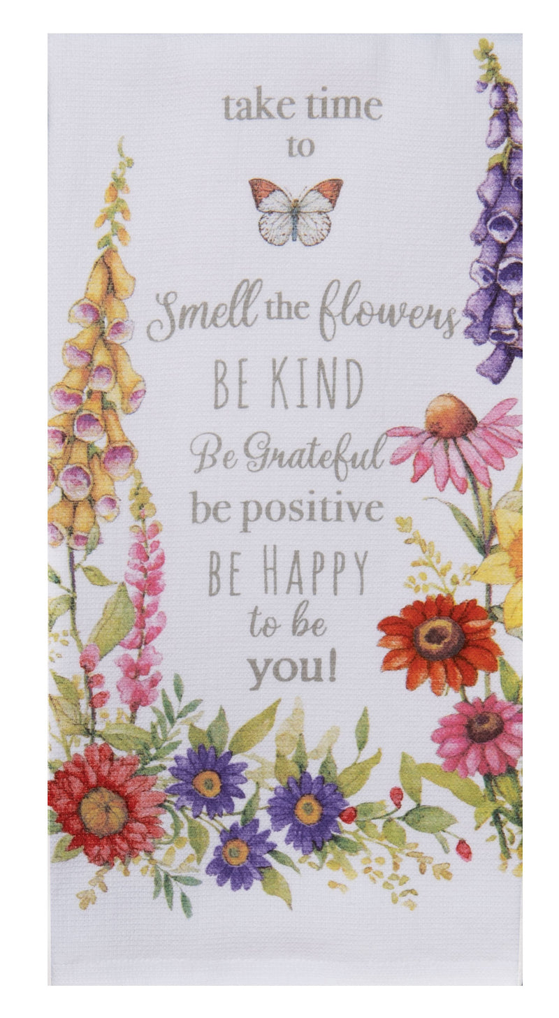Kay Dee Designs Garden Walk Smell the Flowers Terry Kitchen Towel