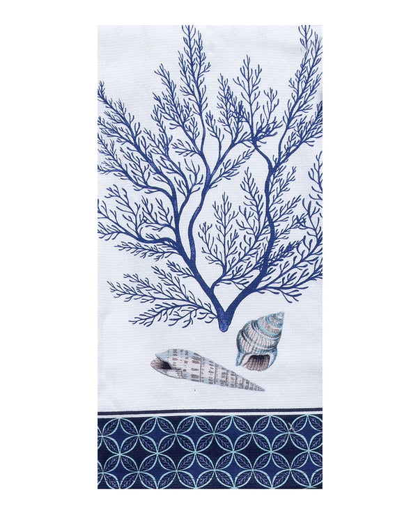 Kay Dee Designs Blue Coral Fan Dual Purpose Terry Kitchen Towel