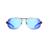 Calcutta Roanoke Black Wire Frames - Blue Mirror Lens - Polarized Sunglasses