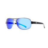 Calcutta Roanoke Black Wire Frames - Blue Mirror Lens - Polarized Sunglasses