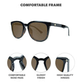 Knockaround Paso Robles Glossy Black Frame - Tortoise Shell Fade Lens - Polarized Sunglasses