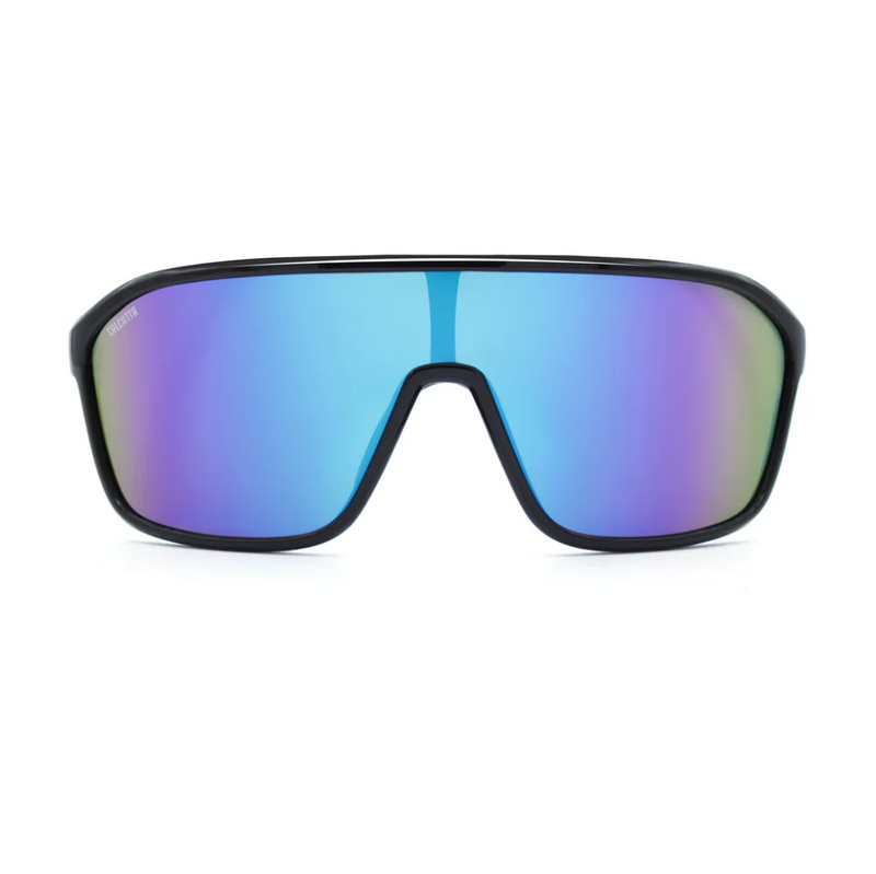 Calcutta Raptor Shiny Black Frames - Blue Mirror Lens - Polarized Sunglasses