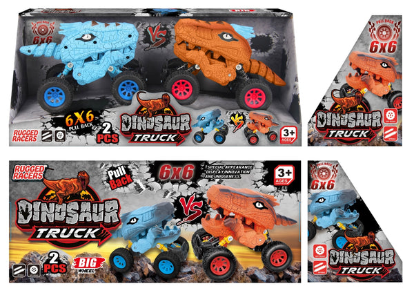 Rugged Racers Dinosaur Pull Back Truck Toy