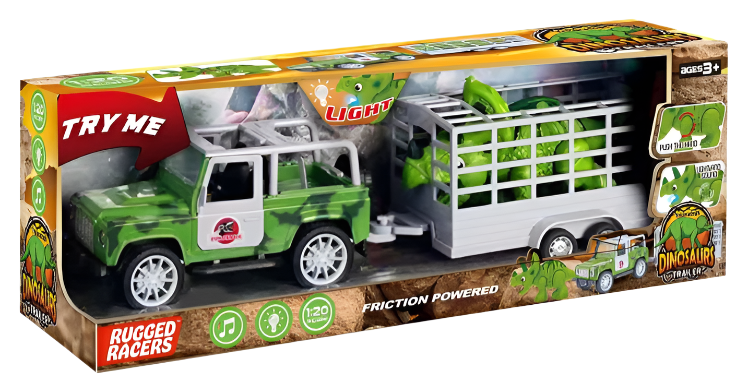Rugged Racers Triceratop Car Trailer