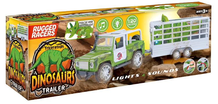 Rugged Racers Triceratop Car Trailer