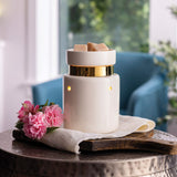 Candle Warmers Etc. White & Gold Illumination Fragrance Warmer