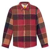 Timberland Mens High Pile Fleece Lined Plaid Overshirt