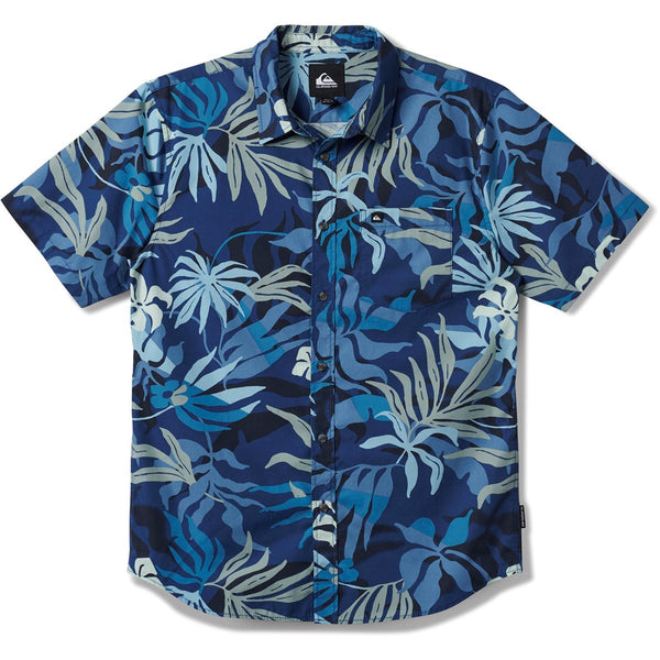 Quiksilver Mens Blueweed Classic Short Sleeve Woven Button Down Shirt