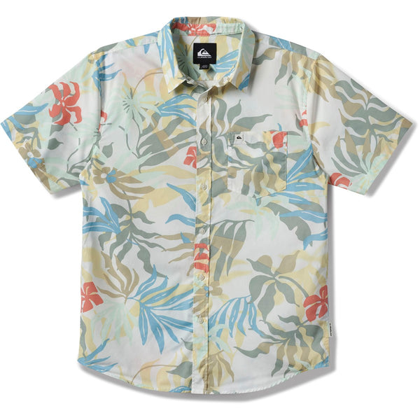 Quiksilver Mens Blueweed Classic Short Sleeve Woven Button Down Shirt