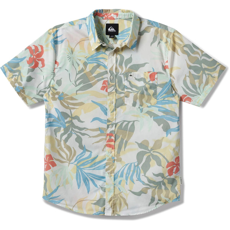 Quiksilver Mens Blueweed Classic Short Sleeve Woven Button Down Shirt