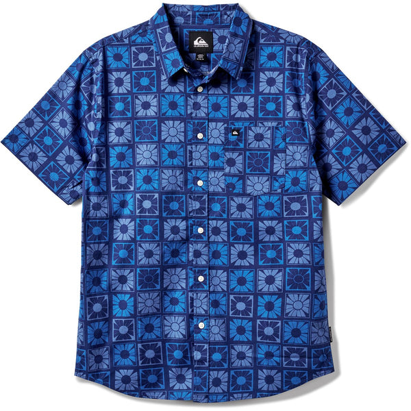 Quiksilver Mens Freedom Mini Classic Woven Short Sleeve Button Down Shirt