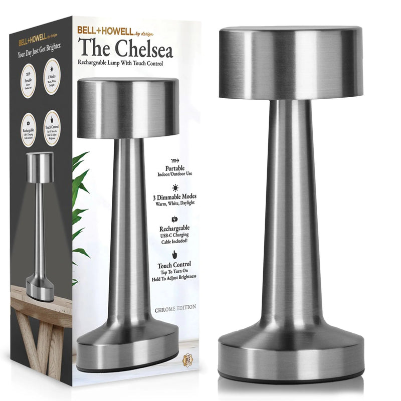 Bell + Howell The Chelsea 8.4" Modern Rechargeable Touch Lamp