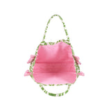 Lilly Pulitzer Texture Palm Stripe Ruffle Tote Handbag