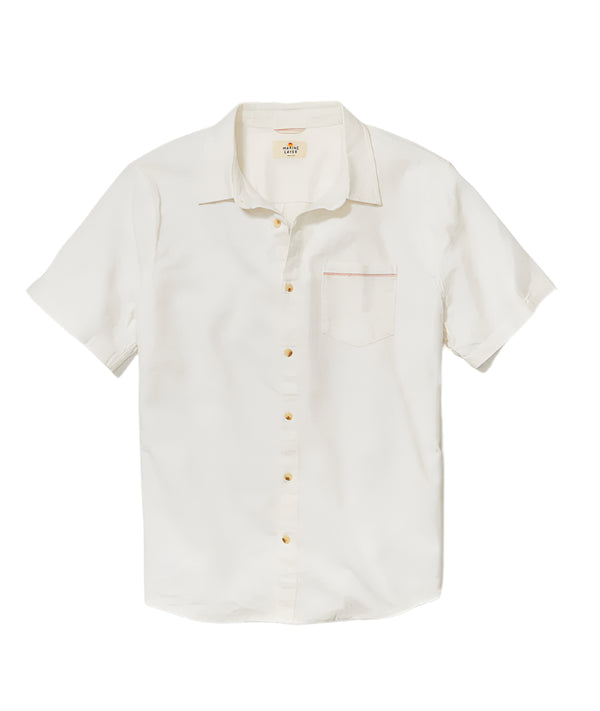 Marine Layer Mens Selvage Classic Stretch Short Sleeve Button Down Shirt