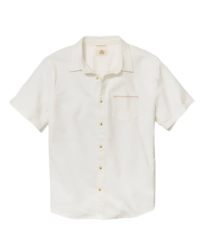 Marine Layer Mens Selvage Classic Stretch Short Sleeve Button Down Shirt