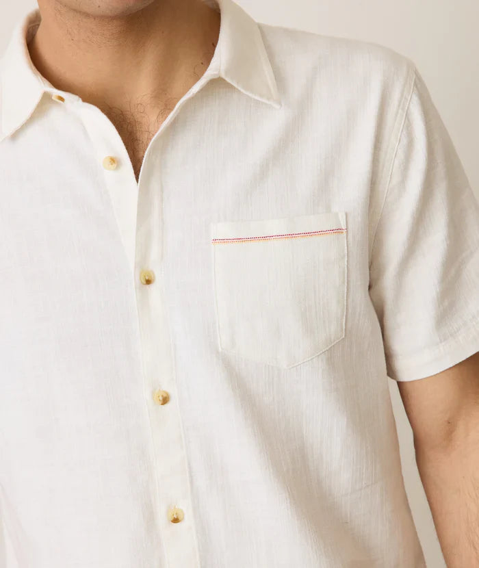 Marine Layer Mens Selvage Classic Stretch Short Sleeve Button Down Shirt