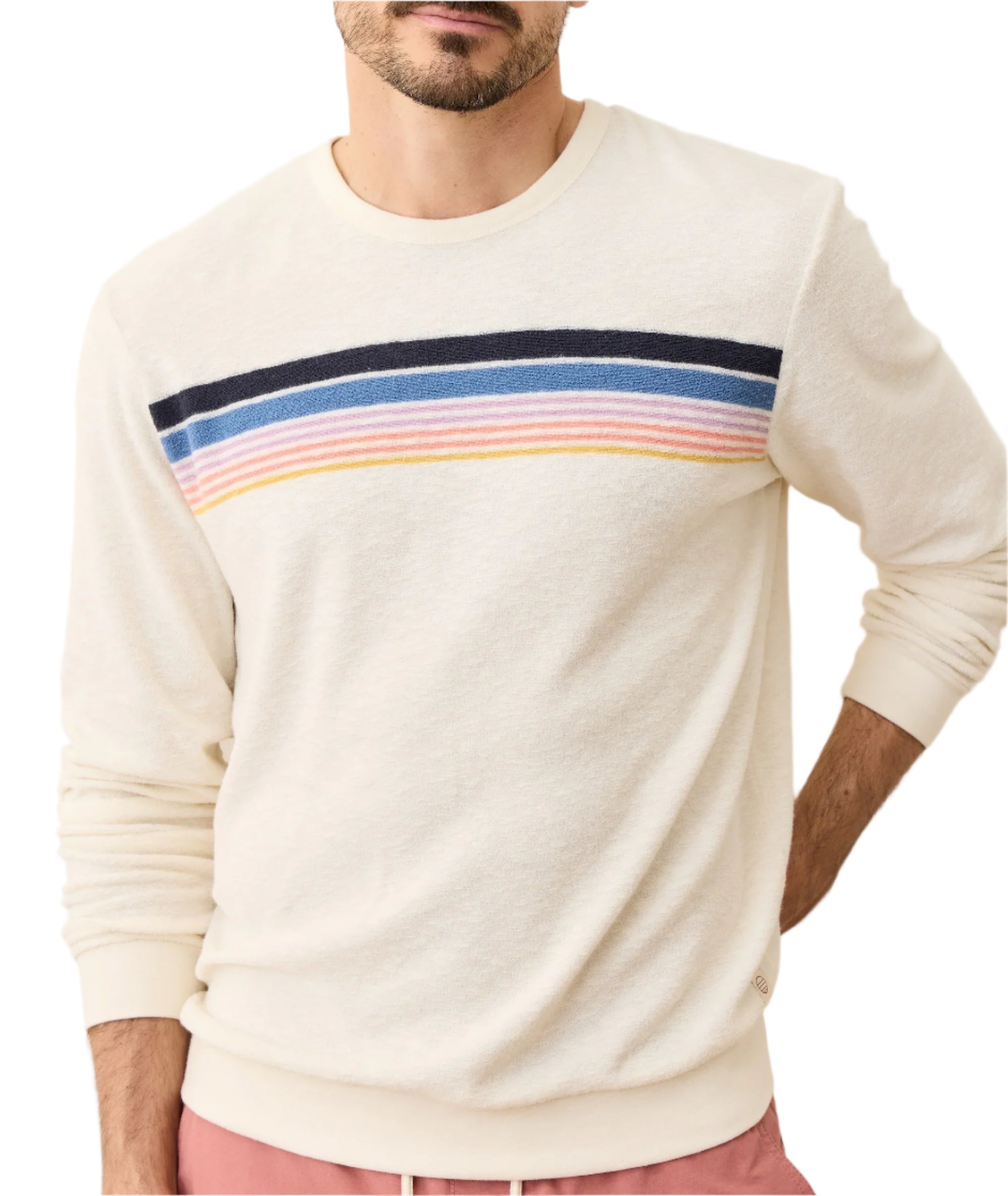 Marine Layer Mens Towel Terry Crewneck Long Sleeve Shirt