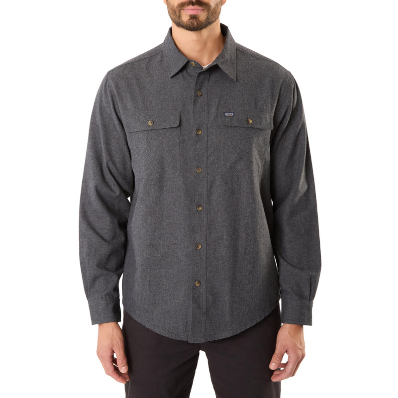 Smith’s Workwear Mens Heathered Solid Long Sleeve Flannel Shirt