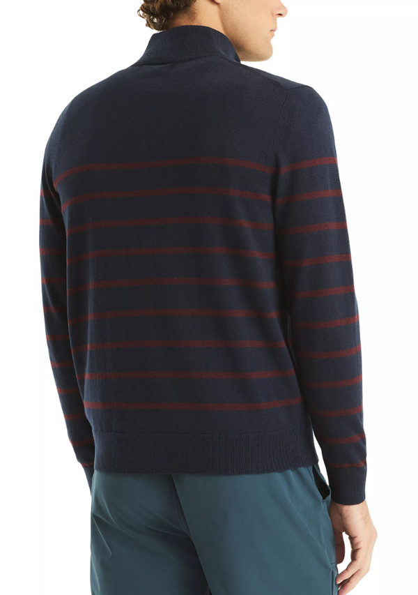 Nautica Mens Navtech Striped 1/4 Zip Sweater