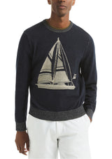 Nautica Mens Sailboat Icon Crew Sweater