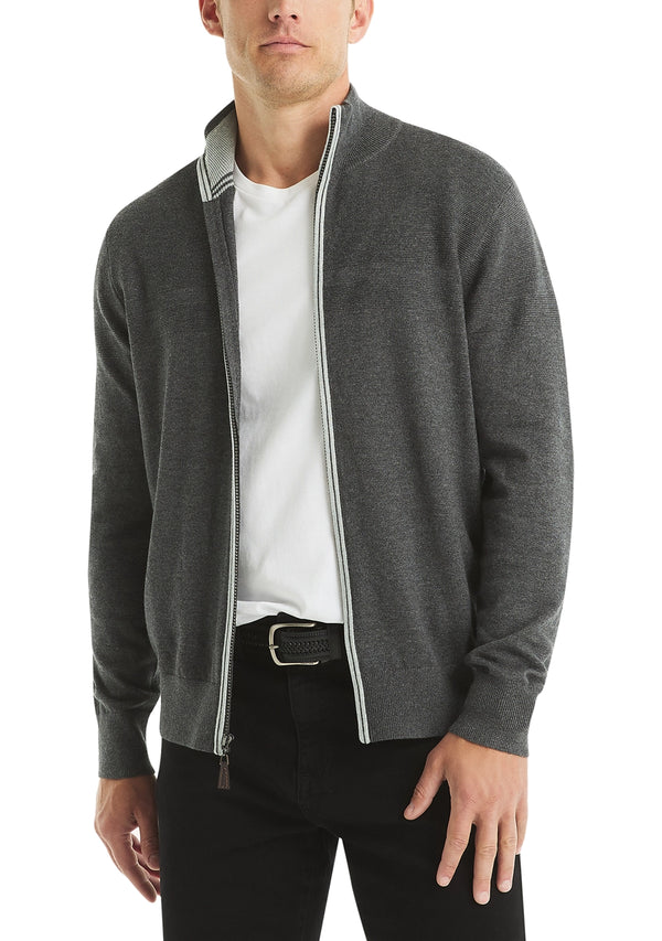 Nautica Mens Performance Mock Full Zip Sweater