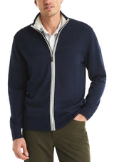 Nautica Mens Performance Mock Full Zip Sweater