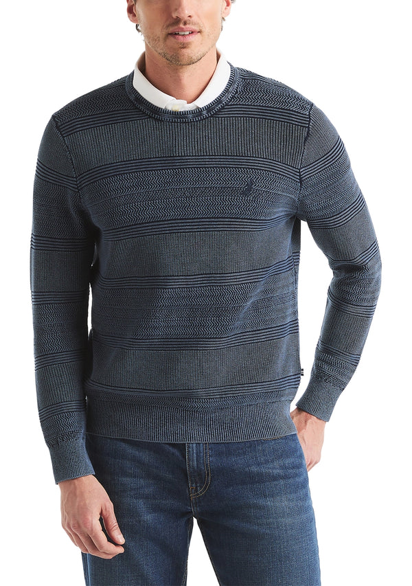 Nautica Mens Stonewashed Crewneck Sweater