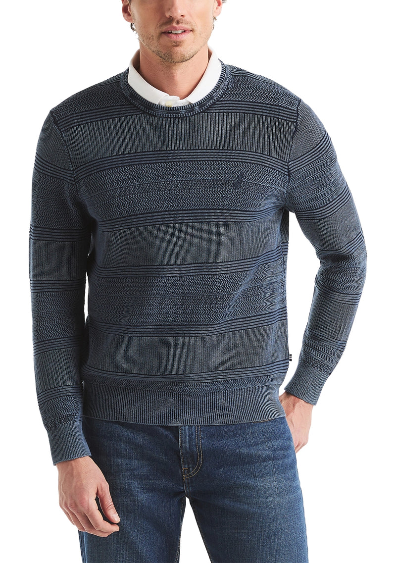 Nautica Mens Stonewashed Crewneck Sweater