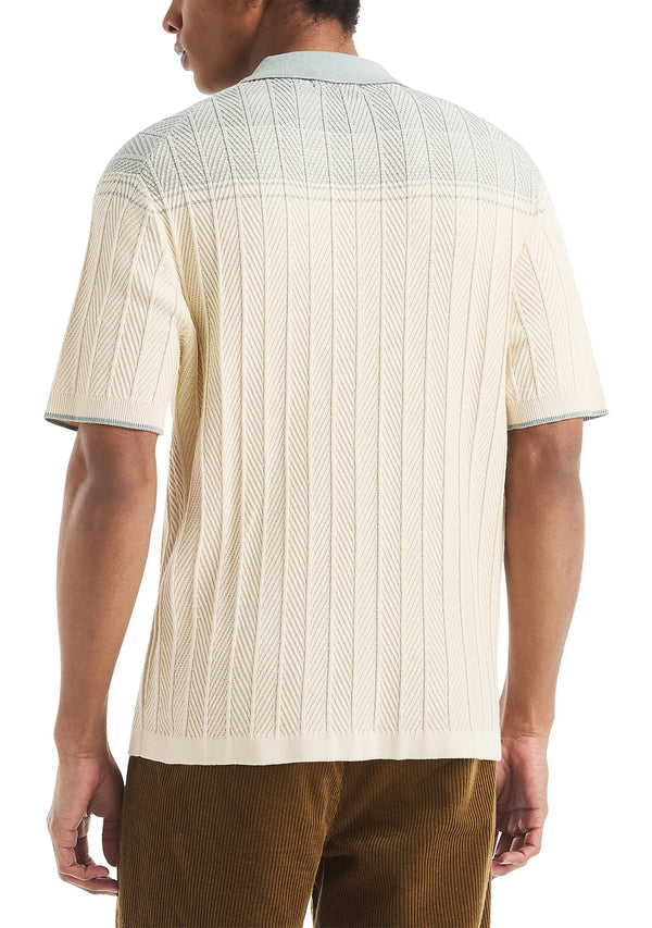 Nautica Mens Textured Argyle Short Sleeve Sweater