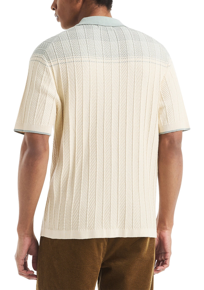 Nautica Mens Textured Argyle Short Sleeve Sweater