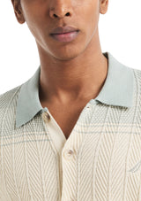 Nautica Mens Textured Argyle Short Sleeve Sweater