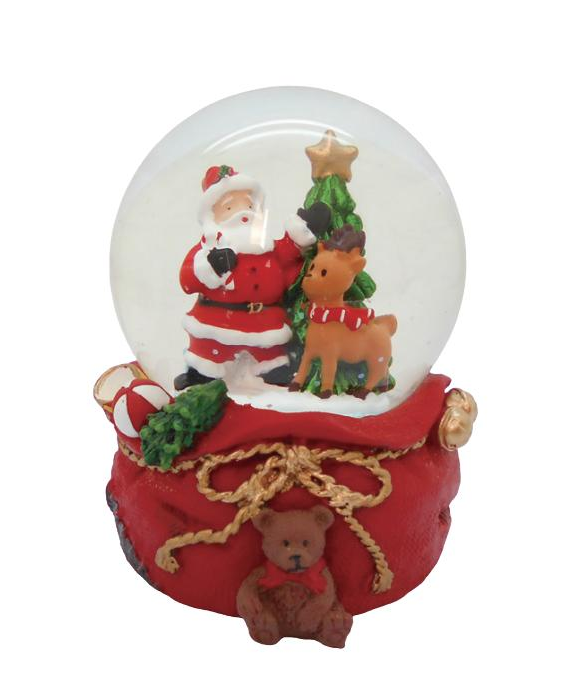 Transpac Christmas Santa & Reindeer Water Globe