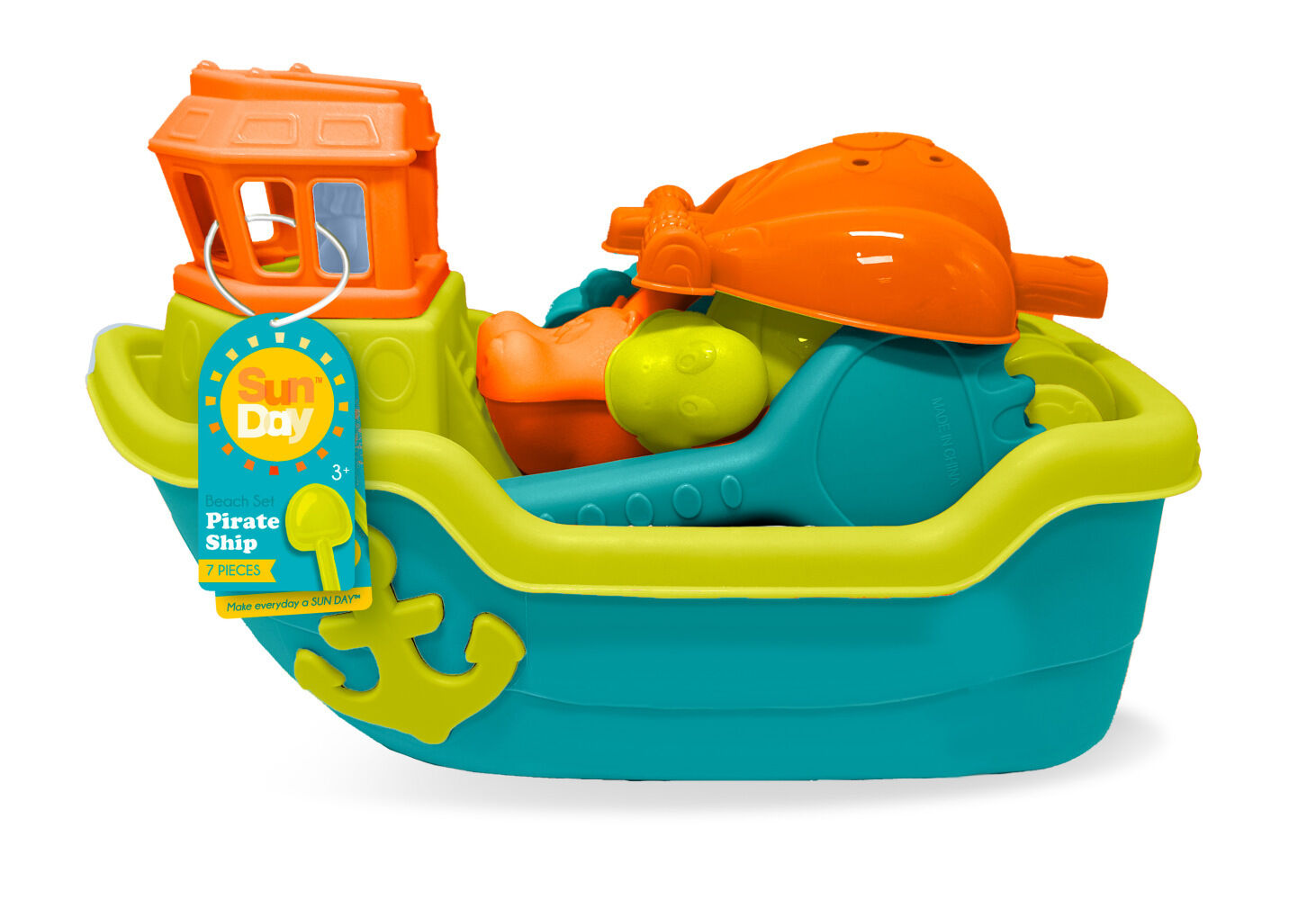 Sun Day Pirate Ship Beach Toy Set