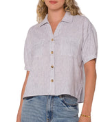 Velvet Heart Womens Selena Black Stripe Shirt