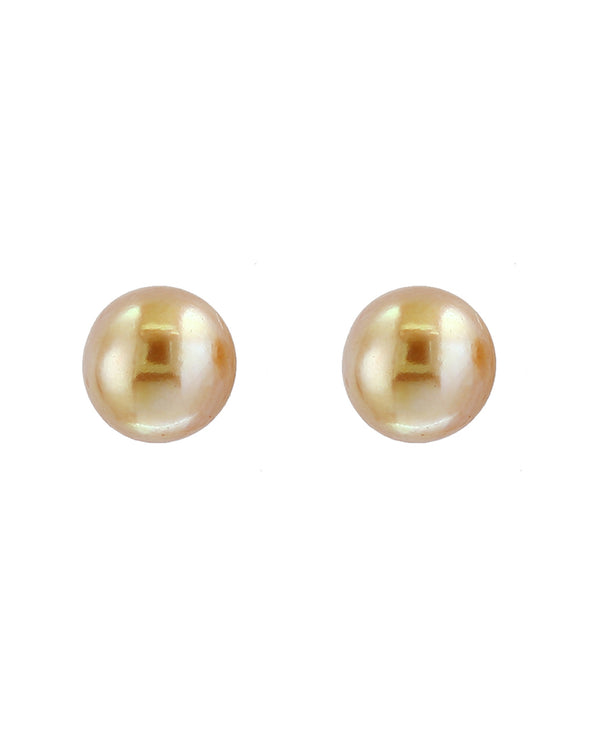Effy 14K Yellow Gold Golden Cultured Fresh Water Pearl Stud Earrings