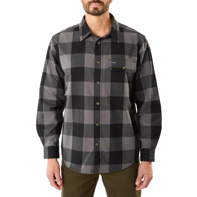Smith’s Workwear Mens Buffalo Check Long Sleeve Flannel Shirt