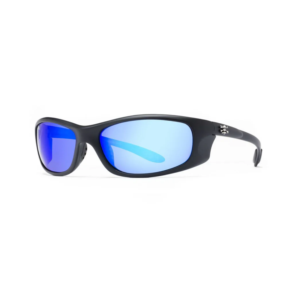 Calcutta San Jose Matte Black Frames - Blue Mirror Lens - Polarized Sunglasses