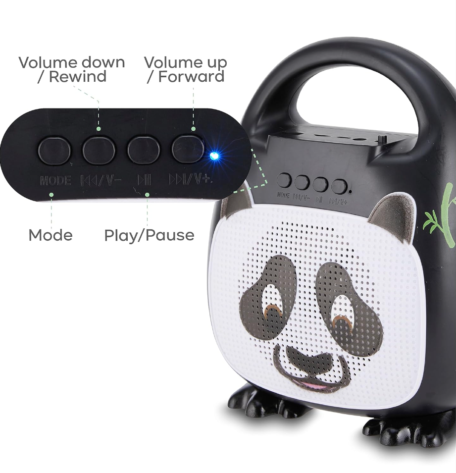 Singimals Panda Kids Karaoke Speaker with Microphone