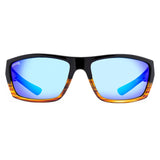 Calcutta Sancho Wood Grain Frames - Blue Mirror Lens - Polarized Sunglasses