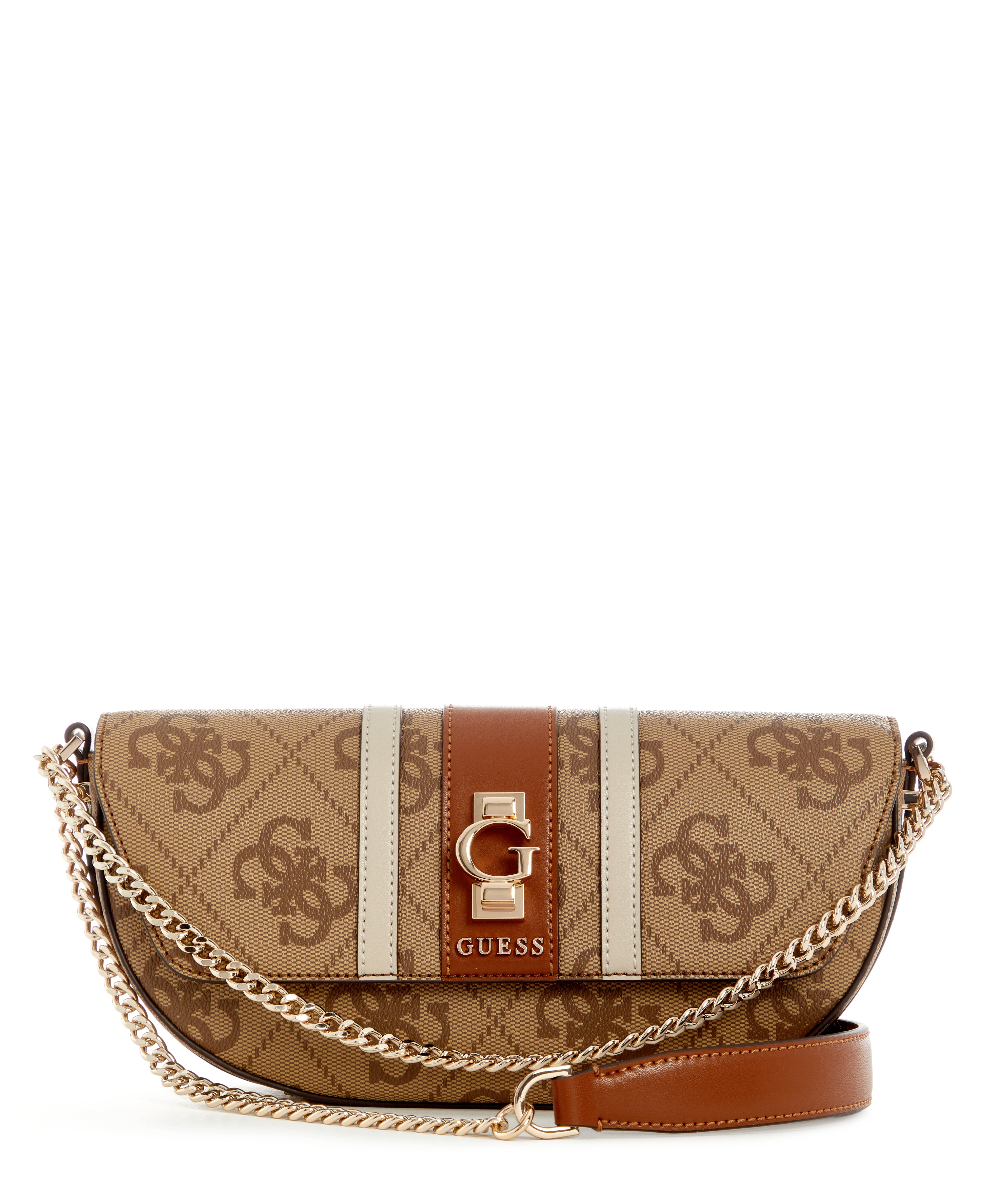 Guess Silia Convertible Xbody Flap Bag Biscotti Logo Taupe in Black Guess Silia Convertible Xbody Flap Bag Biscotti Logo Taupe in Black