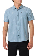 O'Neill Mens UPF Slub Standard Fit Short Sleeve Button-Up Shirt
