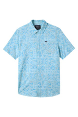 O'Neill Mens TRVLR Upf Traverse Slub Standard Woven Short Sleeve Button Down Shirt