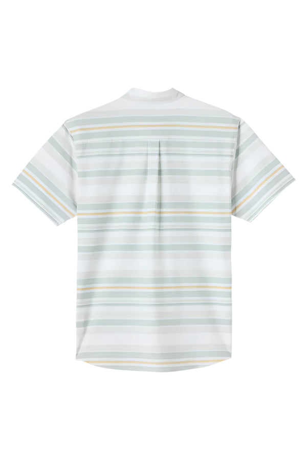 O'Neill Mens TRVLR UPF Transverse Stripe Standard Fit Short Sleeve Shirt