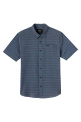 O'Neill Mens TRVLR UPF Transverse Stripe Relaxed Fit Short Sleeve Shirt