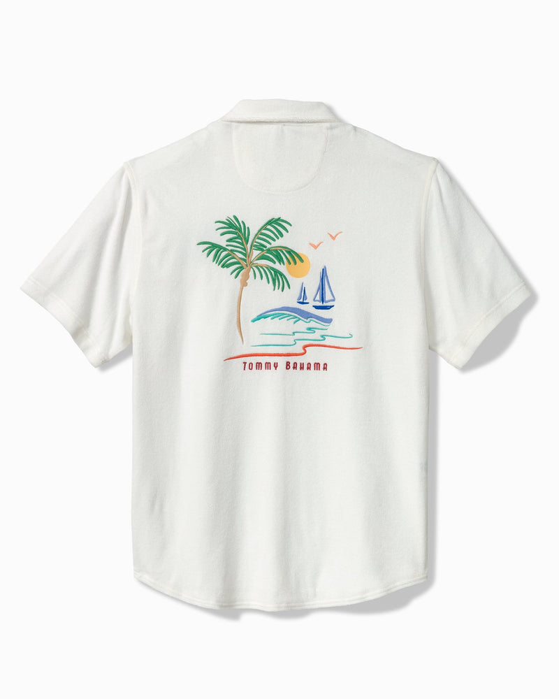 Tommy Bahama Mens Poolside Oasis Terry Short Sleeve Button Down Shirt