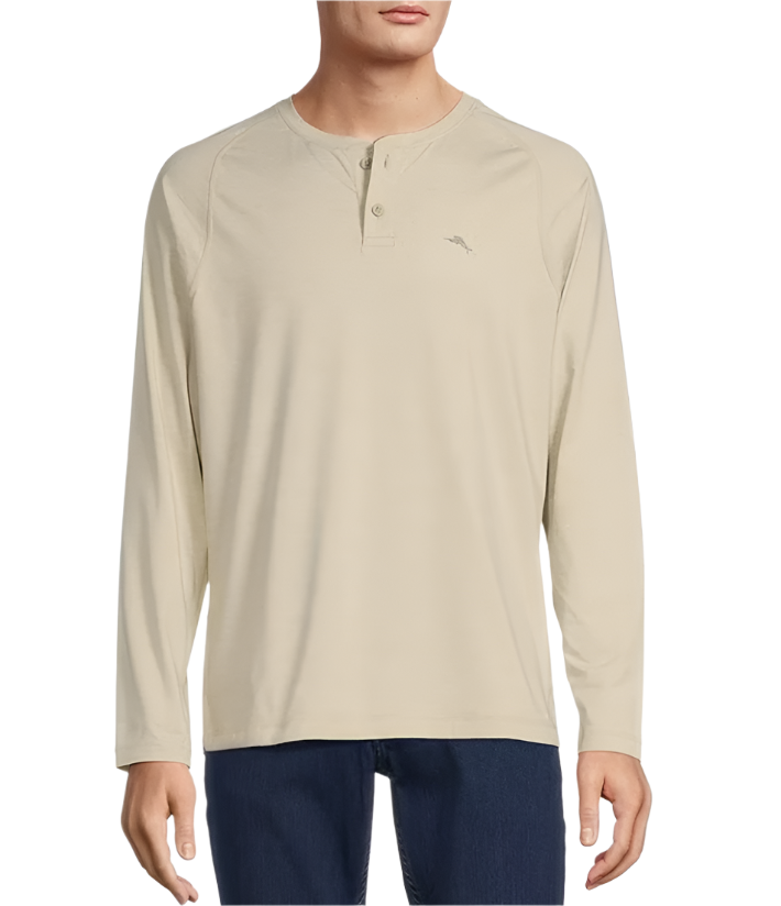 Tommy Bahama Mens Sandrunner IslandZone Long Sleeve Henley Shirt